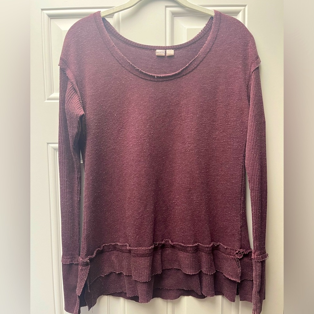 Women’s plum colored long sleeve top